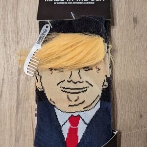 Donald Trump Socks - 1 Pair With Hair President Trump Socks - Gumball Poodle NWT